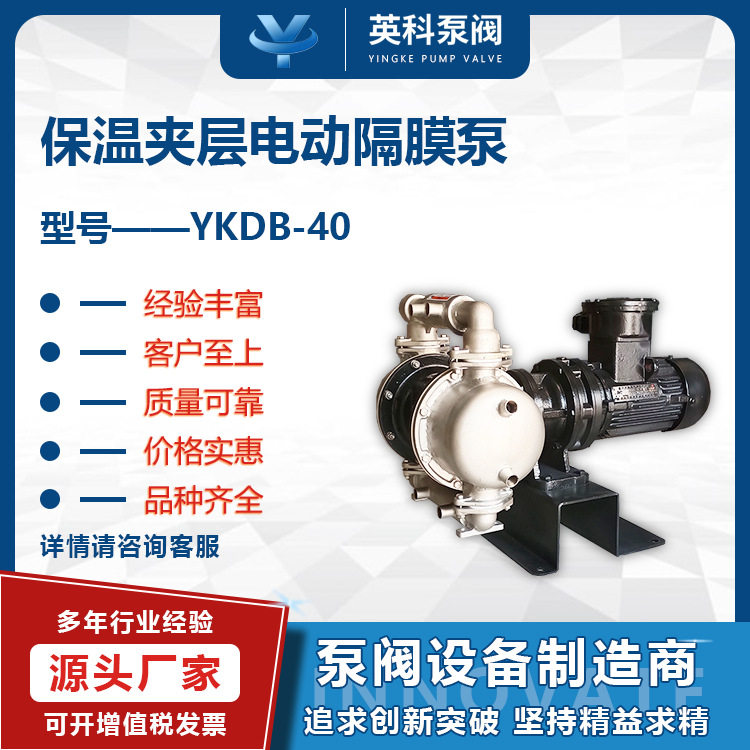 保温电动隔膜泵YKDB-25P防爆304不锈钢化工易结晶蒸汽导热油夹套