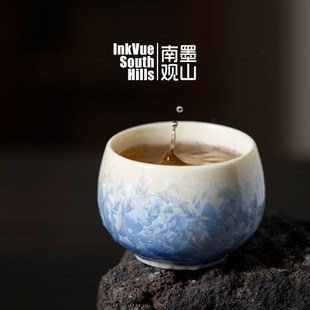 茶具个人品茗杯茶盏碗 窑变结晶釉罗汉杯羊脂玉主人杯送礼盒J装