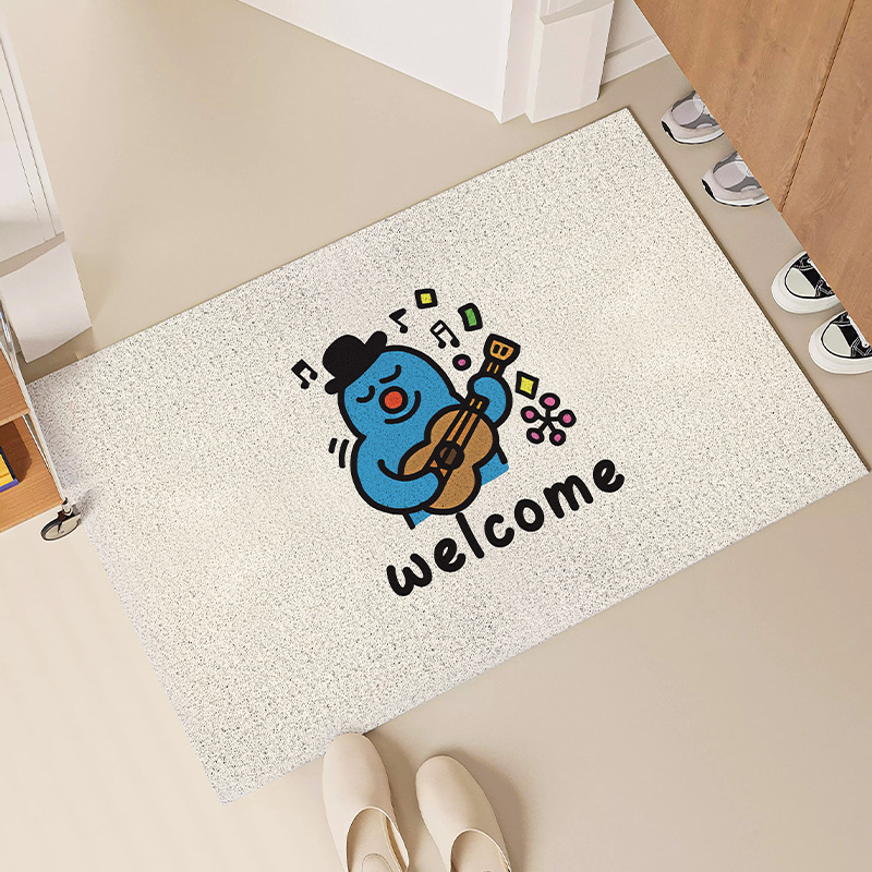 简约卡通丝圈地垫可裁剪家用门垫门口进门蹭土防滑脚垫子玄关地毯