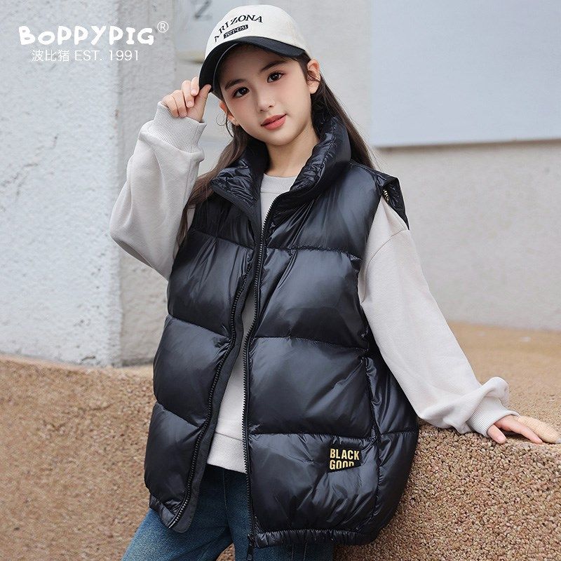 波比猪儿童羽绒服马甲男宝短款女童宝宝中大童外套冬装 2024新款,童装/婴儿装/亲子装,羽绒马甲,淘宝优惠券,粉丝福利购,淘宝优惠卷