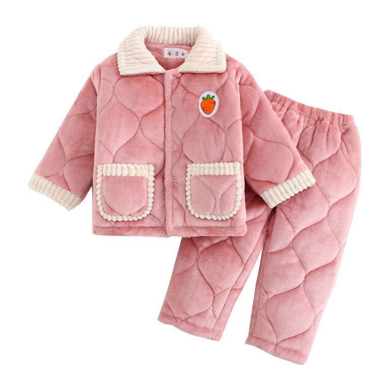 儿童珊瑚绒夹棉加厚宝宝男童女孩冬季睡衣法兰绒家居服中大童套装,童装/婴儿装/亲子装,家居服套装,淘宝优惠券,粉丝福利购,淘宝优惠卷