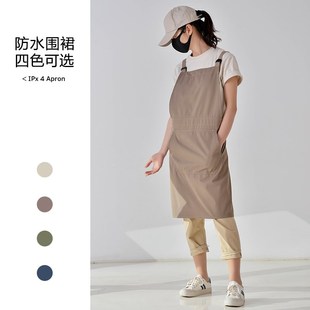出口日韩式防水围裙棉质防油污厨房咖啡师奶茶店工作服定制logo
