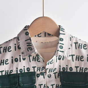 好看!童装男童长袖衬衫春秋款2023新款秋装衬衫儿童秋季薄款外套