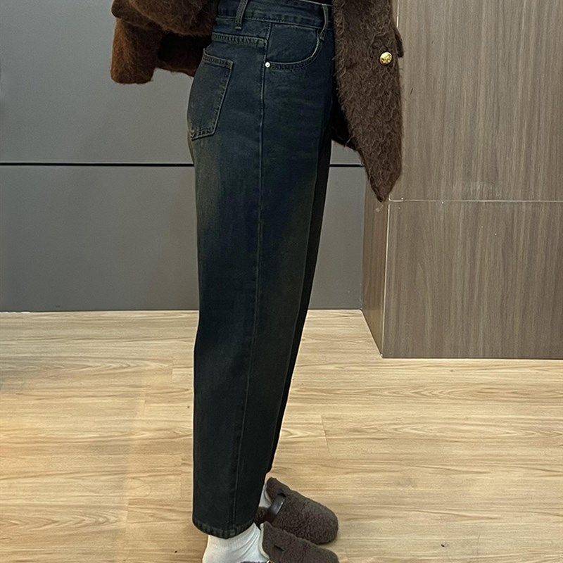 复古蓝哈伦牛仔裤女大码胖MM高腰宽松显瘦遮胯2024年新款老爹裤,女装/女士精品,大码裤装,淘宝优惠券,粉丝福利购,淘宝优惠卷