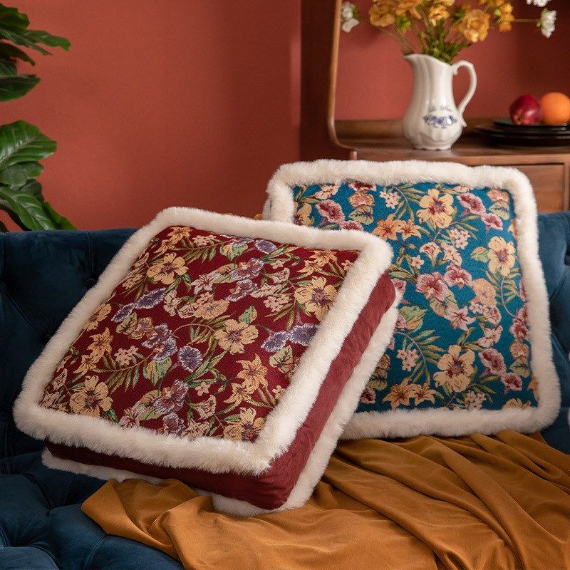 美式坐垫冬天加厚田园风毛绒屁垫小众客厅坐垫沙发靠垫榻榻米垫子,居家布艺,椅垫,淘宝优惠券,粉丝福利购,淘宝优惠卷