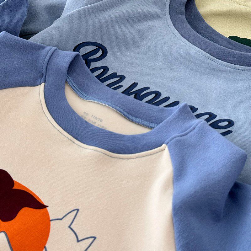 A类纯棉~男女童双面磨毛加厚保暖秋衣秋裤内衣套装儿童家居服睡衣