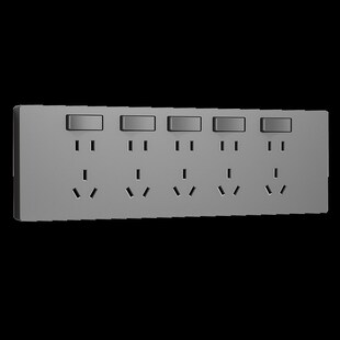 多功能扩展插座带开关面板多孔一转多墙壁插排智能排插排接拖线板