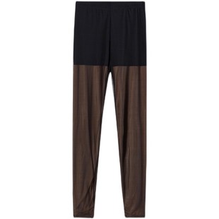 外穿女显瘦踩脚裤 黑色打底裤 网纱双层假透肉肤色大码 春秋薄款