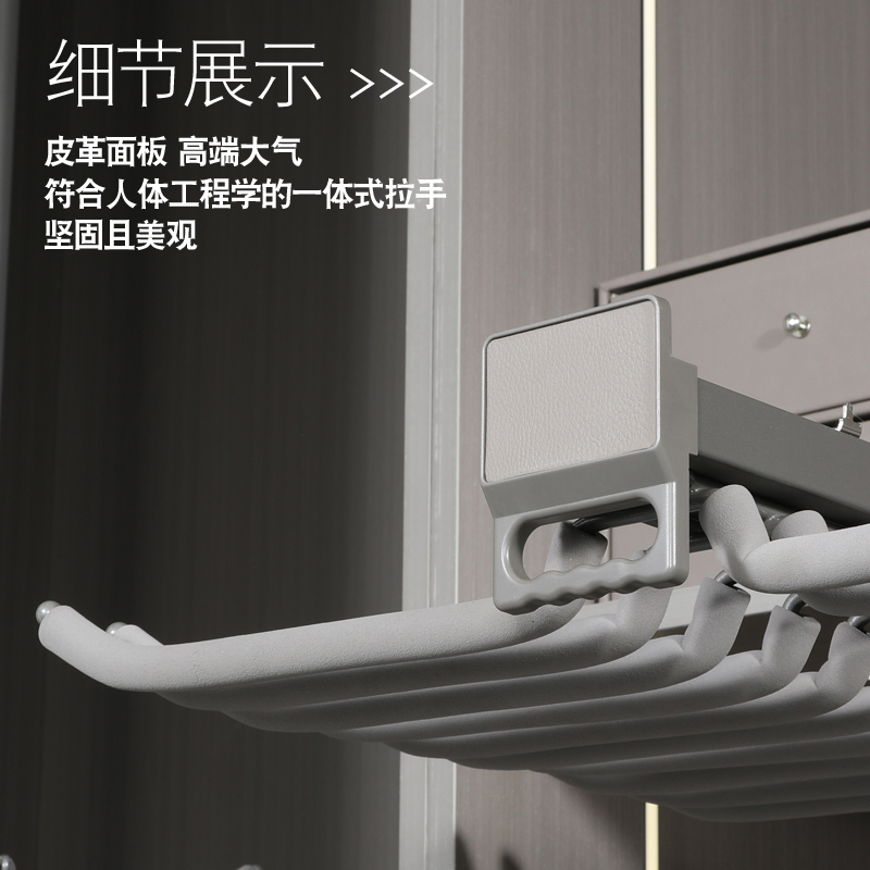 阻尼防滑顶侧装衣柜裤架伸缩家用内置滑轨抽拉式柜内西裤拉篮挂架