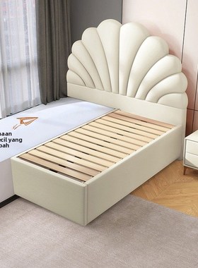 QTP简约儿童床花瓣床定制飘窗床1.5米小户型书房单人拼接床省空间