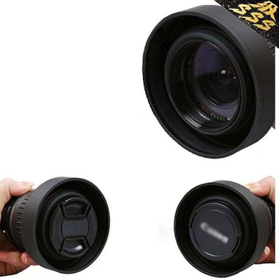 三用遮光罩49 52 55 58 62 67 72 77mm广角 长焦通用软塑胶遮光罩