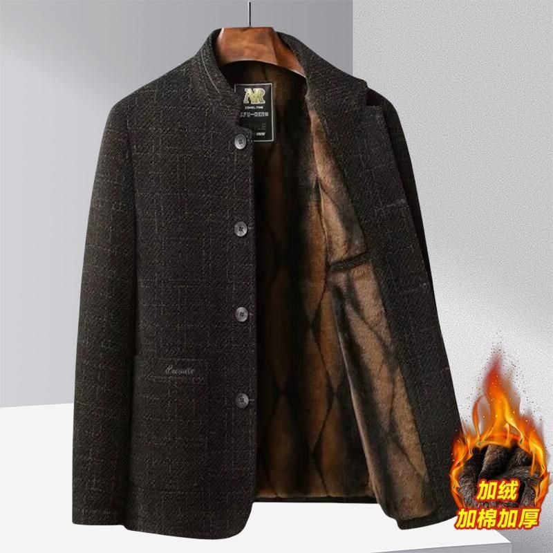 中老年男士外套毛呢冬季老年人呢子上衣爸爸装加绒加厚雪尼尔夹克,男装,毛呢大衣,淘宝优惠券,粉丝福利购,淘宝优惠卷