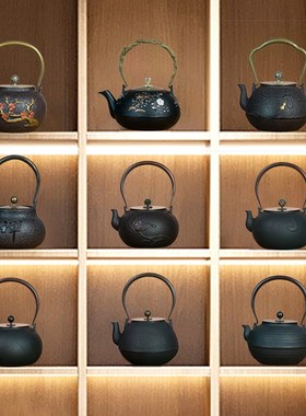 新中式家居软装茶室茶壶酒店博古架样板房茶具复古装饰摆件茶文化