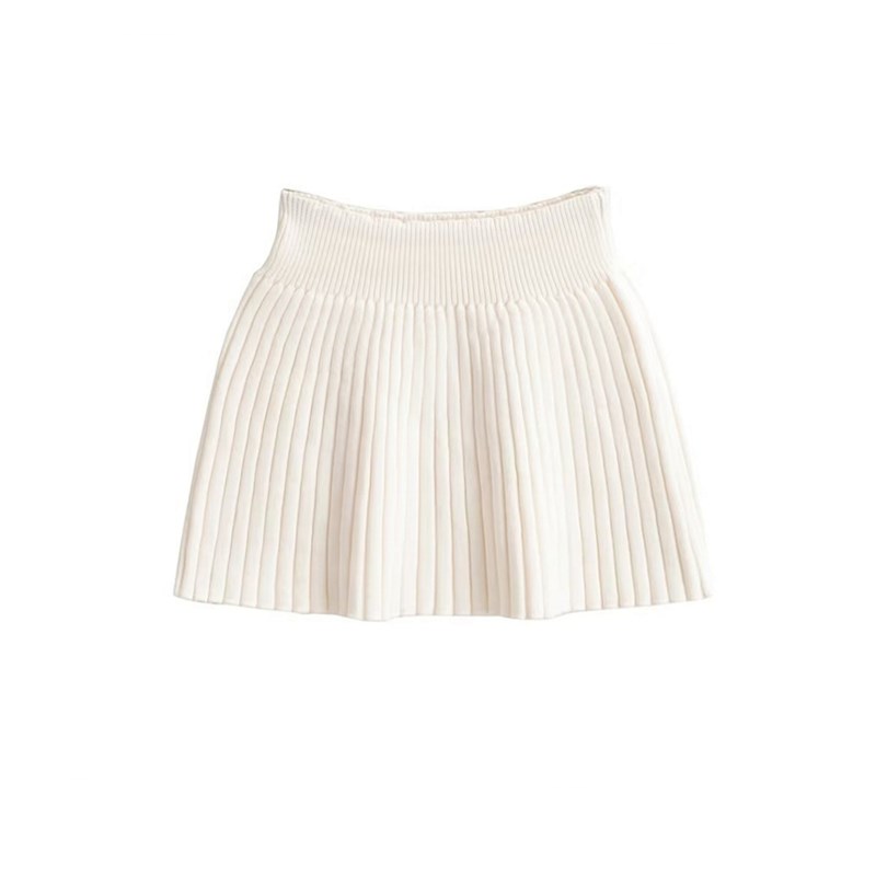 小谷姿高腰弹力针织a字半身裙显身材好穿搭简洁舒适无底裤短裙女