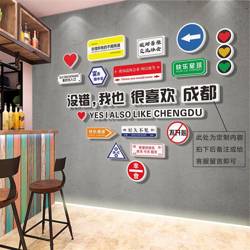 城市名网红打卡拍照区墙面装饰贴纸清酒吧背景墙装饰创意场景布置,家居饰品,文化墙贴,淘宝优惠券,粉丝福利购,淘宝优惠卷