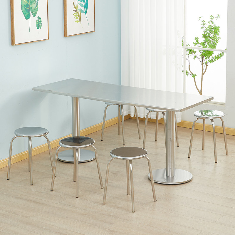 不锈钢员工食堂餐桌椅组合学校公司饭堂小吃店4人6人长方形餐桌,住宅家具,不锈钢/PVC餐桌,淘宝优惠券,粉丝福利购,淘宝优惠卷