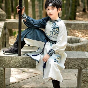 男童汉服春秋武侠宋制国风锦衣卫男孩古装夏款演出服高端儿童新款