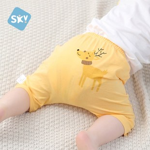 夏季 子七分裤 女宝宝大屁屁裤 男宝pp裤 夏天纯棉薄款 舒贝怡婴儿短裤