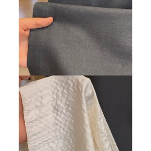 半裙纯棉T恤夏 设计感假两件荷叶边拉链可调开衩西装 郭九九呢