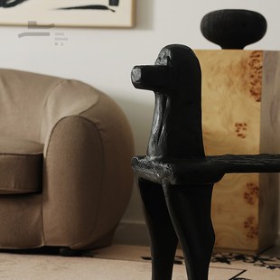 形上斯蒂芬狗狗换鞋 凳复古玄关凳摆件长凳床尾凳中古风实木条凳