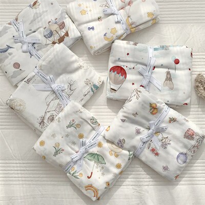 A类竹棉纤维双层纱儿童被套120150幼儿园被罩纯棉150200单件