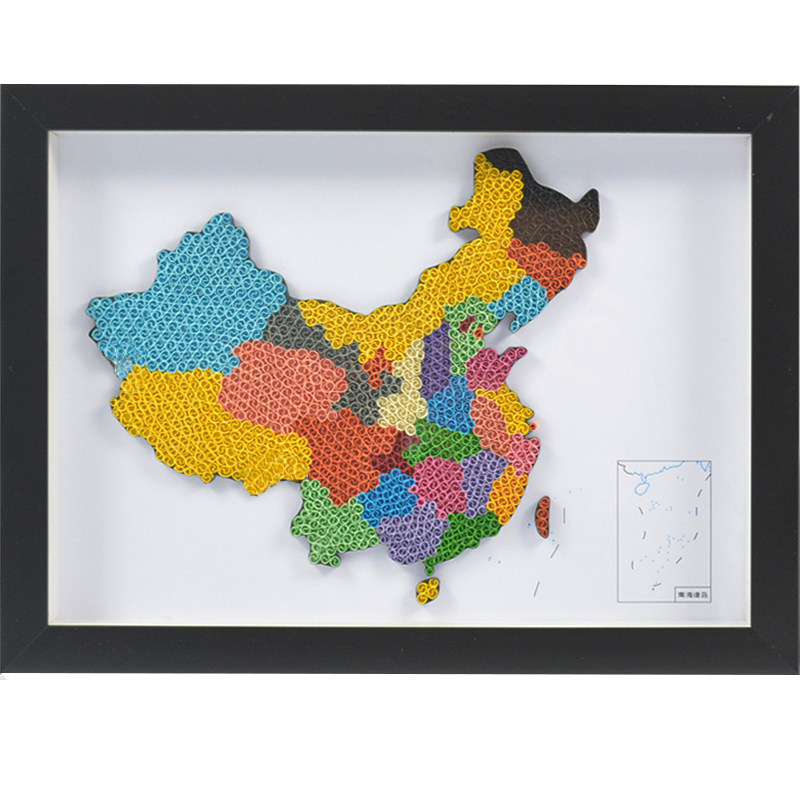 衍纸画地图线稿图爱国社区团建简单初学生成人亲子diy手工材料包