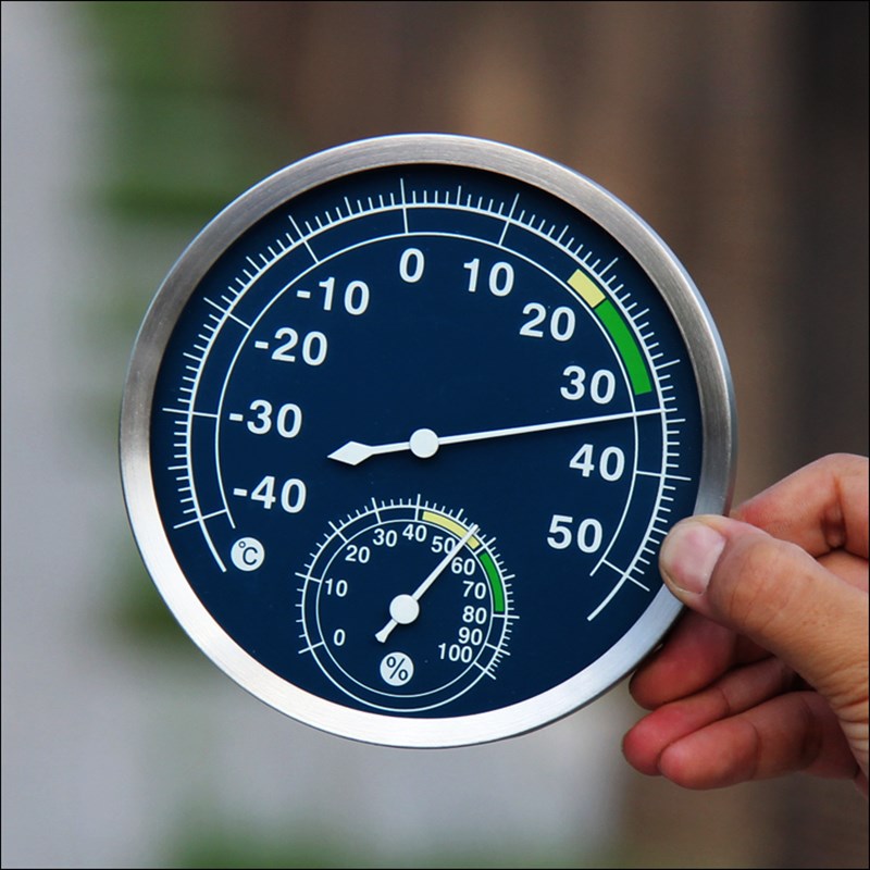不锈钢温湿度计 家用高精度室内温度计湿度计 室内精准温湿度表