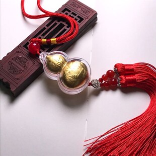 高档汽车挂件车载内饰吊坠金葫芦后视镜出入平安符复古男女款车挂
