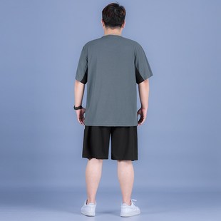 加大码 夏季 短裤 时尚 两件套 胖子短袖 套装 宽松百搭休闲男装 男士 新款