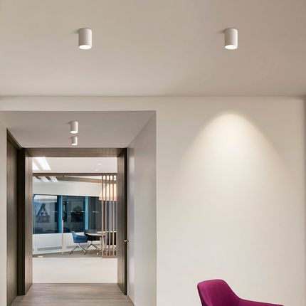 极简明装射灯led深防眩免开孔cob吸顶式筒灯家用背景墙过道无主灯