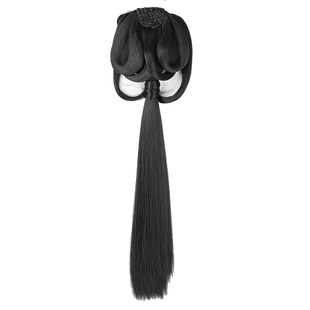 魏晋风战国袍假发古风一体式懒人后压发包古装清冷感曲裾头饰发包