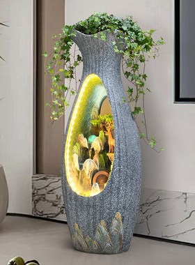 新中式山水花瓶摆件客厅电视柜公司前台装饰开业乔迁之喜入宅礼品