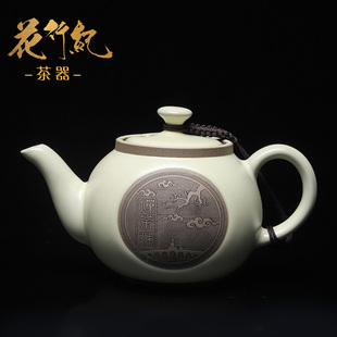 汝窑开片茶壶功夫茶具可养家用大容量陶瓷茶器手工泡茶壶单壶