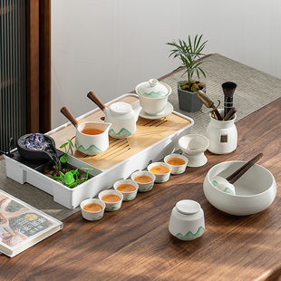 储排水式 茶盘家用功夫茶具套装 干泡茶台轻奢办公室泡茶流水茶托盘