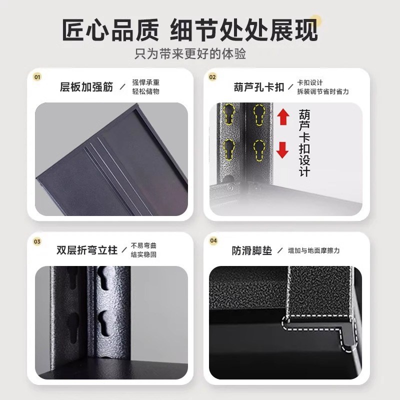 仓储货架置物架多层地下室商用超市收纳铁架子家用阳台客厅储物架