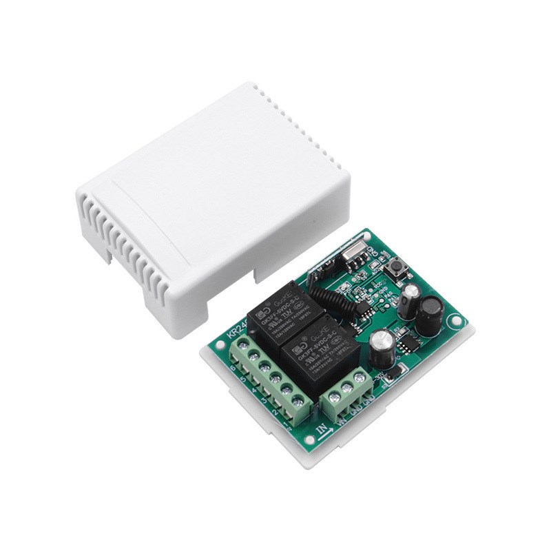 6V9V12V24V2路远距离无线遥控10A继电器控制板直流电机正反转开关