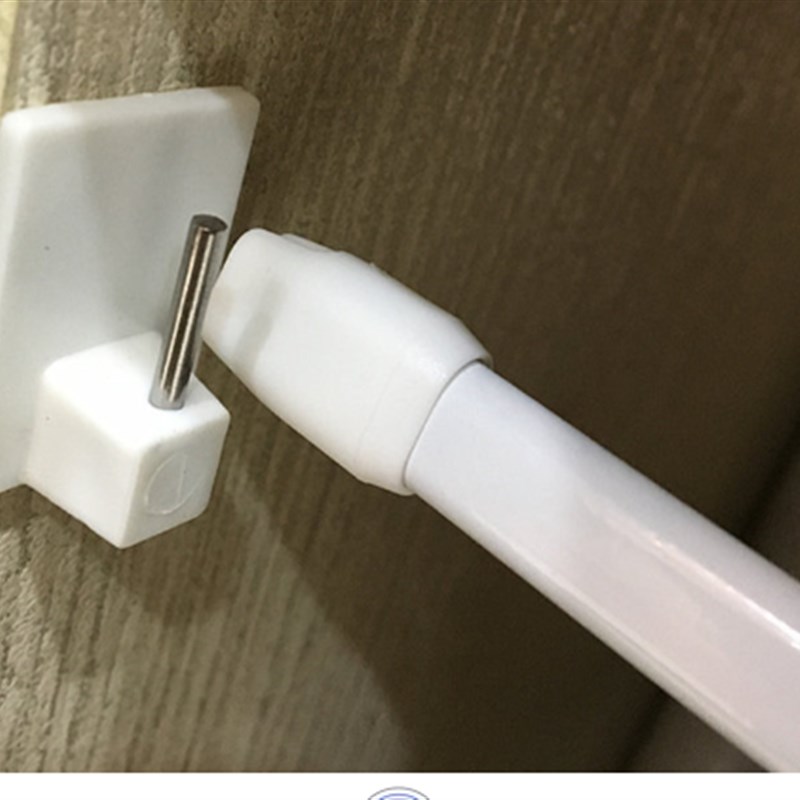 绷纱杆免打孔窗帘半帘超细扁杆粘钩式伸缩杆咖啡帘欧式内开纱帘