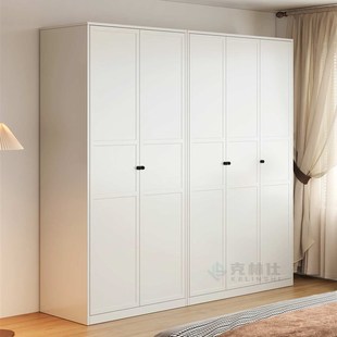 钢制三门衣柜家用卧室简约铁艺组合储物柜小户型大容量衣橱收纳柜