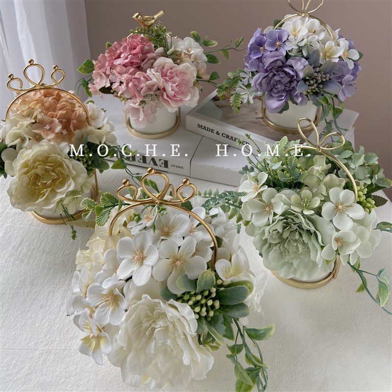 假花仿真花艺摆件摆设装饰花客厅餐桌花用品室内家居饰品陶瓷铁艺