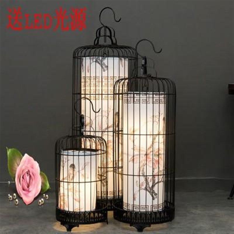 落地鸟笼灯山庄民宿吊灯创意仿古落地灯火锅店灯,家装灯饰光源,酒店/宴会厅/餐饮吊灯,淘宝优惠券,粉丝福利购,淘宝优惠卷