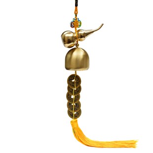 铜葫芦六帝钱铜铃铛铜挂件风铃五黄二黑家居用品车挂饰门对门
