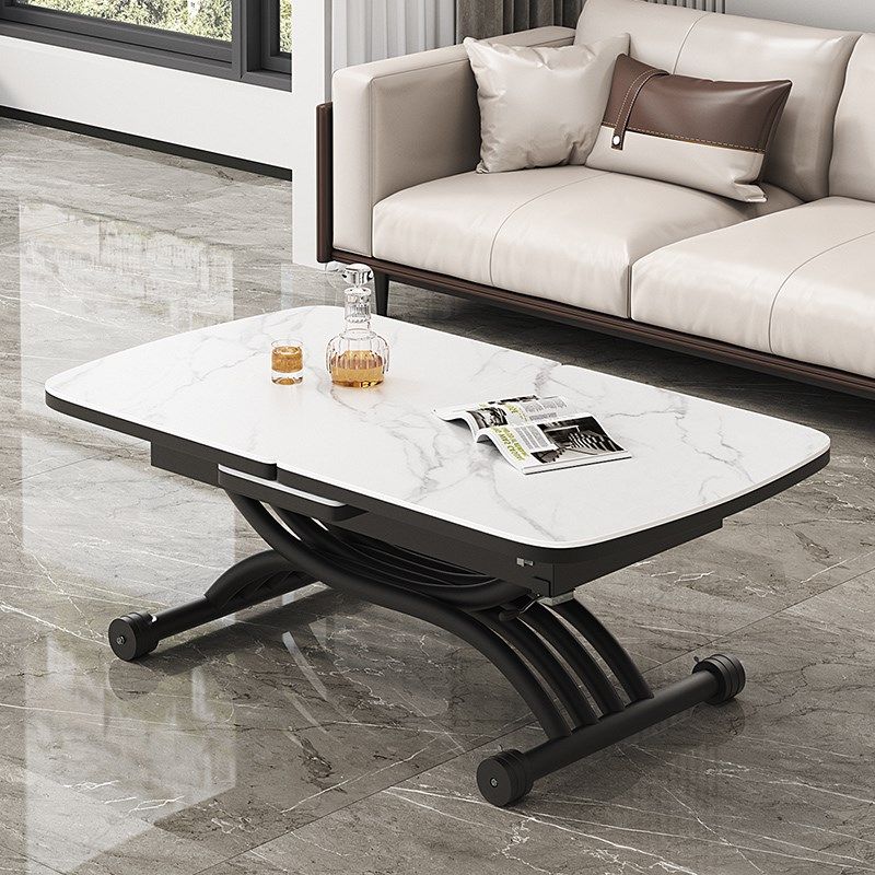 冠喻岩板餐桌茶几升降拉台两用家用小户型钢架,住宅家具,岩板餐桌,淘宝优惠券,粉丝福利购,淘宝优惠卷