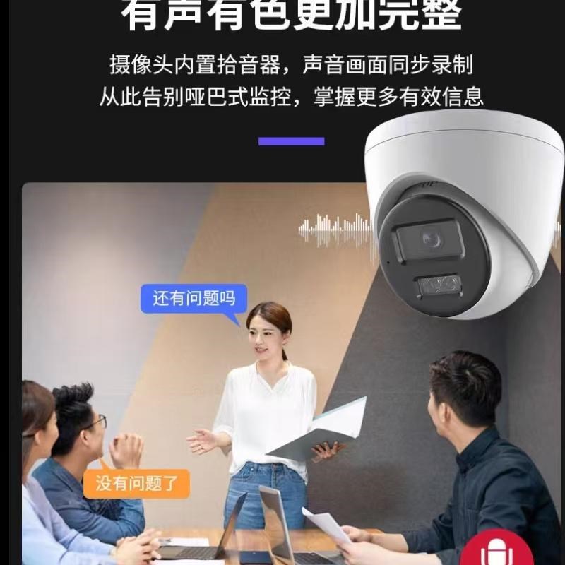 4MP海康协议网络摄像头POEH265音频500万室内广角半球高清监控器