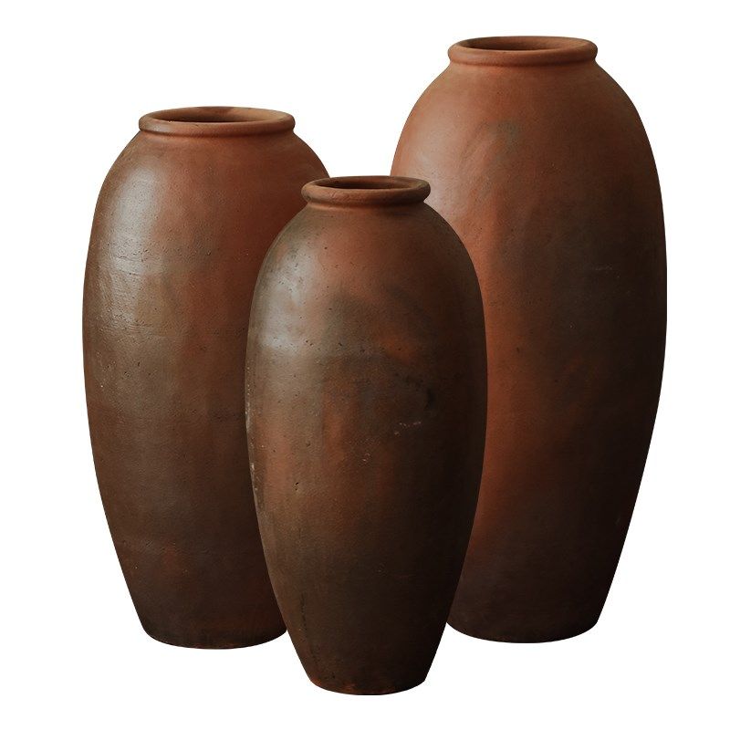 落地复古陶器翁瓶民宿装饰陶瓶大号土陶罐侘寂风翁瓶,家居饰品,花瓶,淘宝优惠券,粉丝福利购,淘宝优惠卷