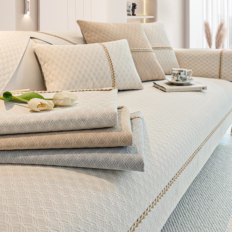 轻法式奶油风雪尼尔沙发垫四季通用2024新款套罩盖布巾防滑坐垫子