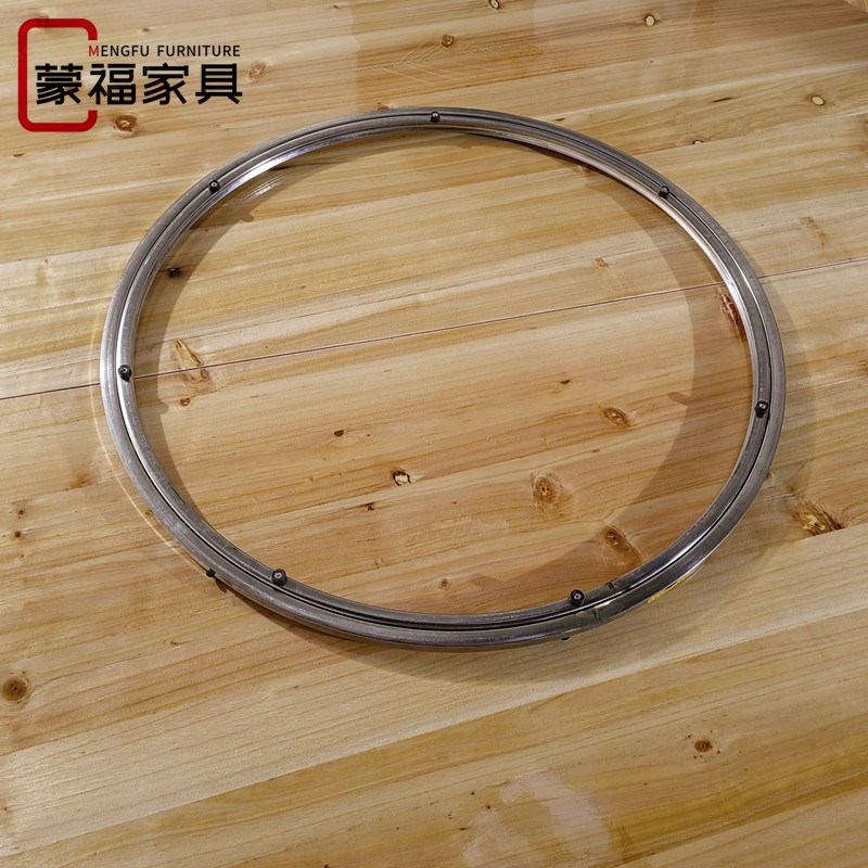 圆桌不锈钢转芯玻璃转盘底座火锅餐桌转盘底座防滑轴承轨道转盘底