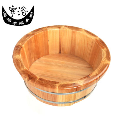 木头脸盆 家用小木盆实杉木质洗脚木盆 大人儿童轻便足浴木桶泡脚