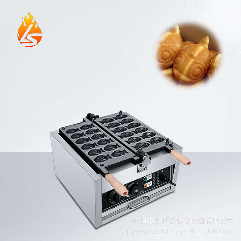 电热12孔迷你鲷鱼烧机台湾小鱼饼小吃双面加热商用mini3D鲷鱼烧机