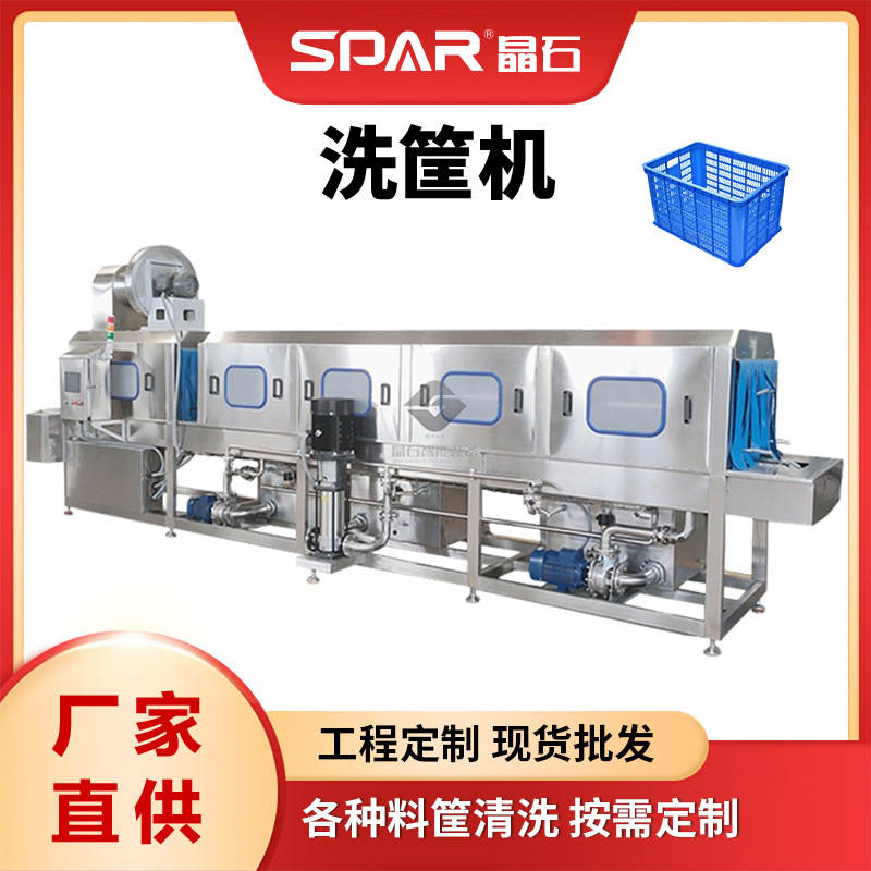 全自动连续周转筐洗筐机烘干洗筐机食品塑料框肉料物料洗框机