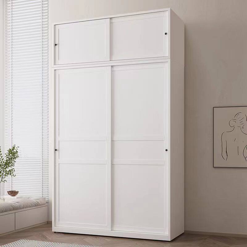 新款家用钢制铁皮衣柜移门拉门多功能置物收纳柜儿童金属收纳柜